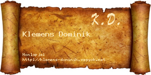 Klemens Dominik névjegykártya